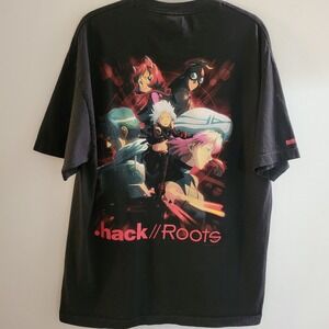 2006 .Hack Roots Anime Black Short Sleeve Double Sided T-Shirt Men's Size XL
